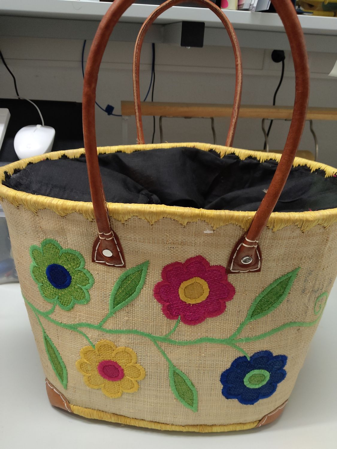 Tasche Bast Blumen