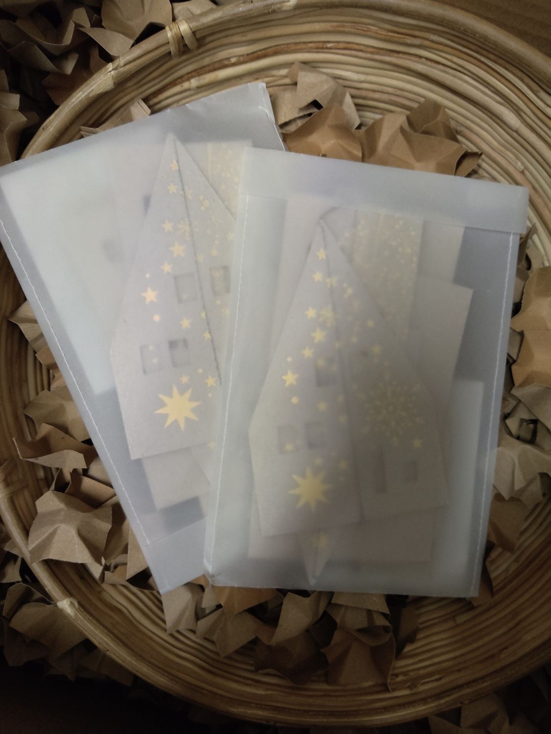 2 Stück Winterhauskette Sterne