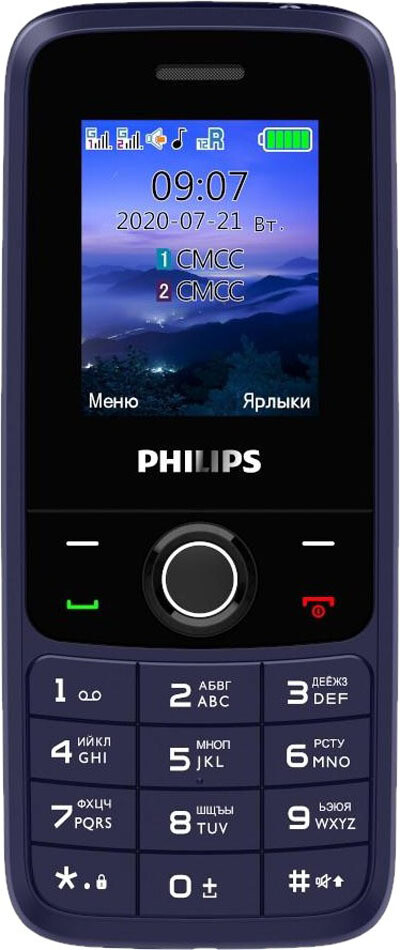 Сотовый телефон Philips Xenium E117 синий