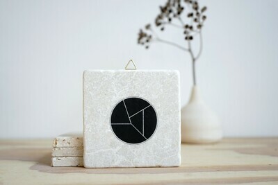 evimstore | Printed Natural Stone Tile - Circle with pattern