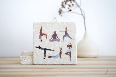 evimstore | Printed Natural Stone Tile - Yoga Women