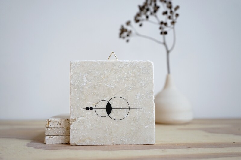 evimstore | Printed Natural Stone Tile - Geometry circles