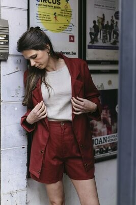 Olá Lindeza | Boyfriend Linen Blazer maroon Olá Lindeza | Boyfriend Linen Blazer maroon