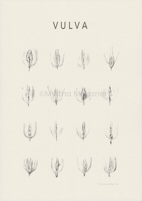 formenvielfalt | Art Print Vulva (A5 & A4) - with or without wooden frame