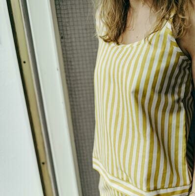 Olá Lindeza | Top yellow/white - cotton & linen Olá Lindeza | Top yellow/white - cotton & linen