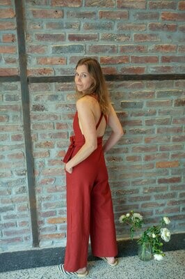 Olá Lindeza | Linen Jumpsuit - Maroon Olá Lindeza | Linen Jumpsuit - Maroon