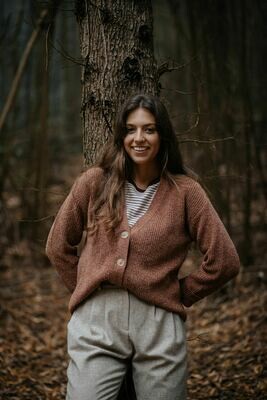 Näz | Wool Cardigan - Burnt orange (one size) Näz | Wool Cardigan - Burnt orange (one size)