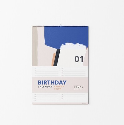 SOMAJ | Birthday Calendar - Abstract Color A4 SOMAJ | Birthday Calendar - Abstract Color A4