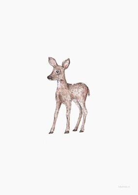 Inkylines | Fawn - A5 poster with or without wooden frame Inkylines | Fawn - A5 poster with or without wooden frame