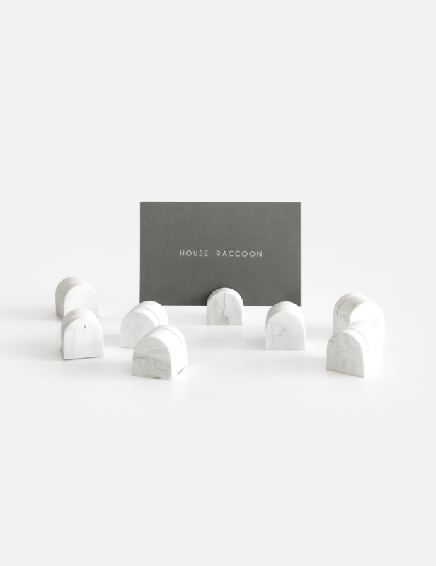 House Raccoon | Card Holders Small 2cm - White marble House Raccoon | Card Holders Small 2cm - White marble