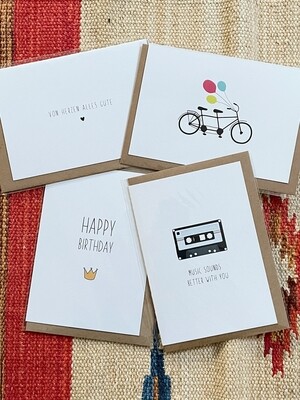 Loettebom | Birthday cards - folding cards with envelop