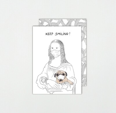 SOMAJ | Mona Lisa - Keep Smiling Card with Art Envelop SOMAJ | Mona Lisa - Keep Smiling Card with Art Envelop