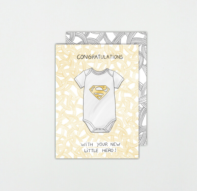 SOMAJ | Baby Birth cards with design envelop, Design: New little hero