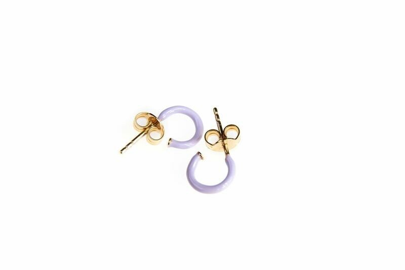 Selva Sauvage | Enamel Hoops Lilac - 14k Gold Plated Sterling Silver (a pair or a single)