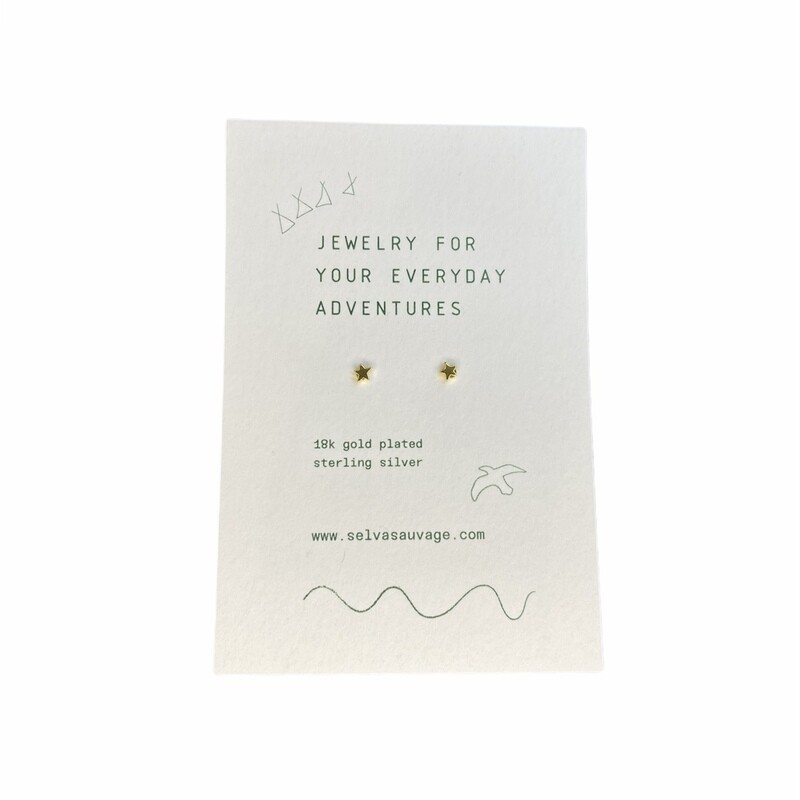 Selva Sauvage | Golden Ear studs Mini Stars - 14k Gold Plated Sterling Silver (a pair or a single)