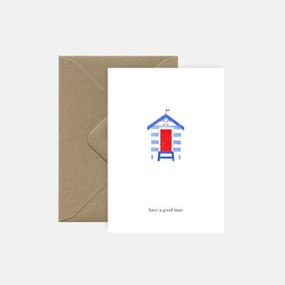 pink cloud studio | Beach Hut - folding card with envelope