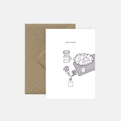 pink cloud studio | Café du Matin - folding card with envelope