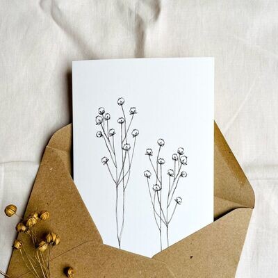 pink cloud studio | Flax - folding card with envelope