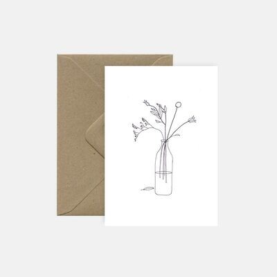 pink cloud studio | Vase with flowers - folding card with envelope