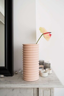 House Raccoon | Nora Big Vase - Soft pink 30cm Dia 12cm