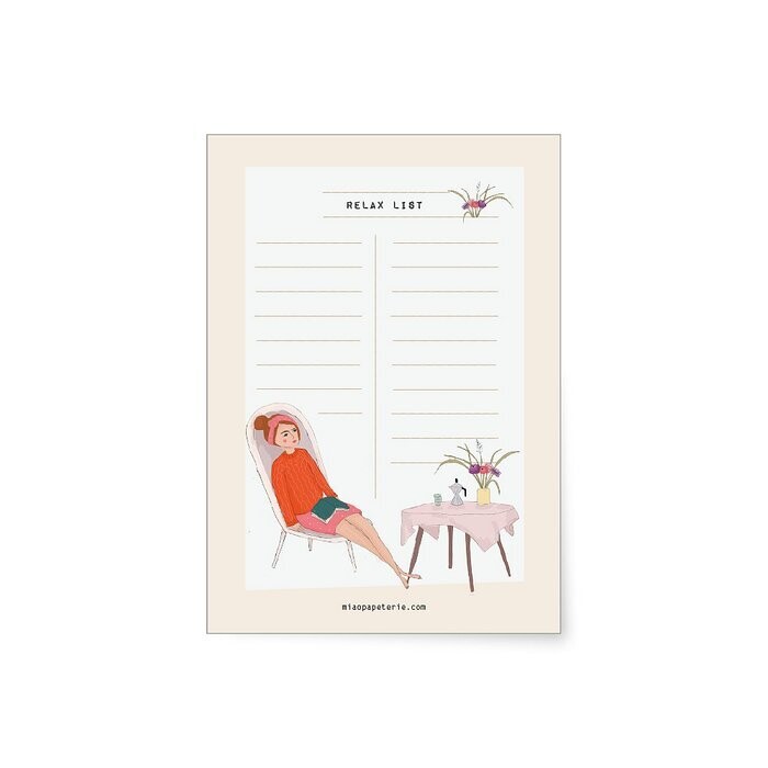 MIAO papeterie | Noteblock A6 - relax list MIAO papeterie | Noteblock A6 - relax list