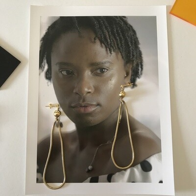 evankrumah | Gold chain statement earrings - gold-plated 925 sterling silver