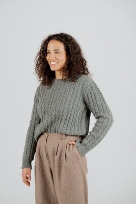 Näz | Wool Jumper cable knit - Forest (last one - a size S/M)
