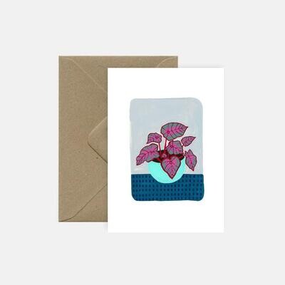 pink cloud studio | Aglaonema mini card or folding card with envelope