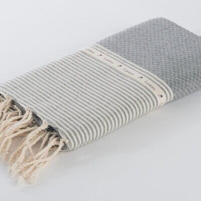 Lantara | Hammam Towel Waffle light grey - 200 x 100 cm
