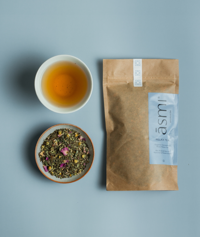 Asmi Ayurvedic Tea - Relax 75g Paper Bag or Reusable Box Asmi Ayurvedic Tea - Relax 75g Paper Bag or Reusable Box