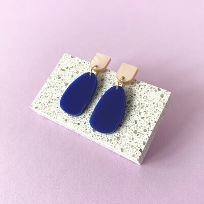 Mimimono | Enid earrings cobalt blue - recycled greencast acrylic