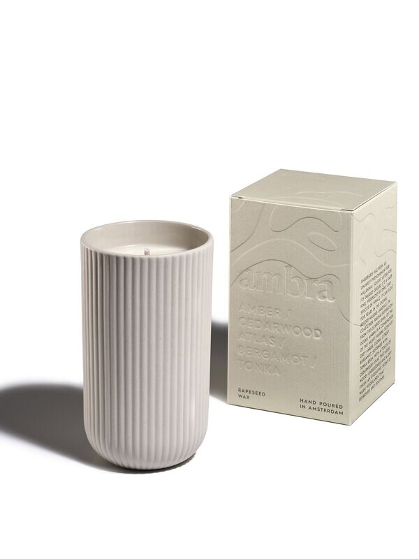 Very goods studio | Rapeseed wax candle in a ceramic cup - Bergamot Amber Cedar wood Atlas