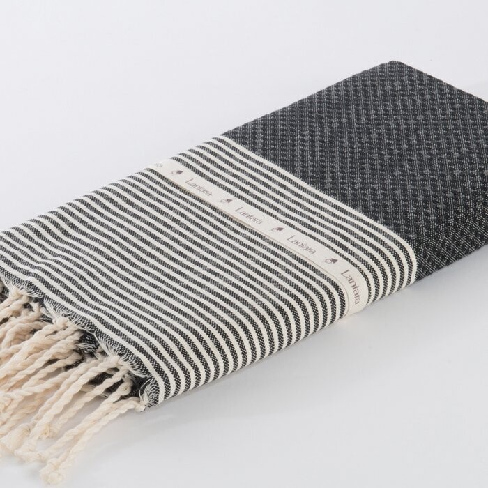 Lantara | Hammam Towel Waffle Anthracite Stripes - 200 x 100 cm Lantara | Hammam Towel Waffle Anthracite Stripes - 200 x 100 cm