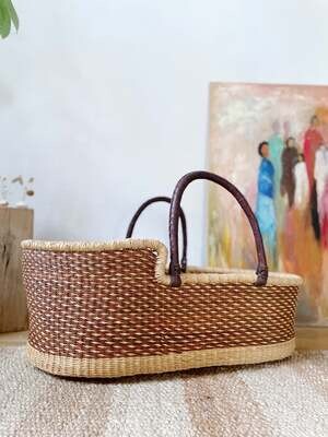 Olá Lindeza | Dots Woven Baby Moses Basket (with or without mattress)