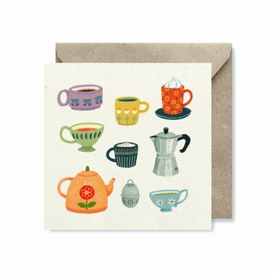 Illu-Ster | Hot drinks - Big folding card 15x15cm with envelope