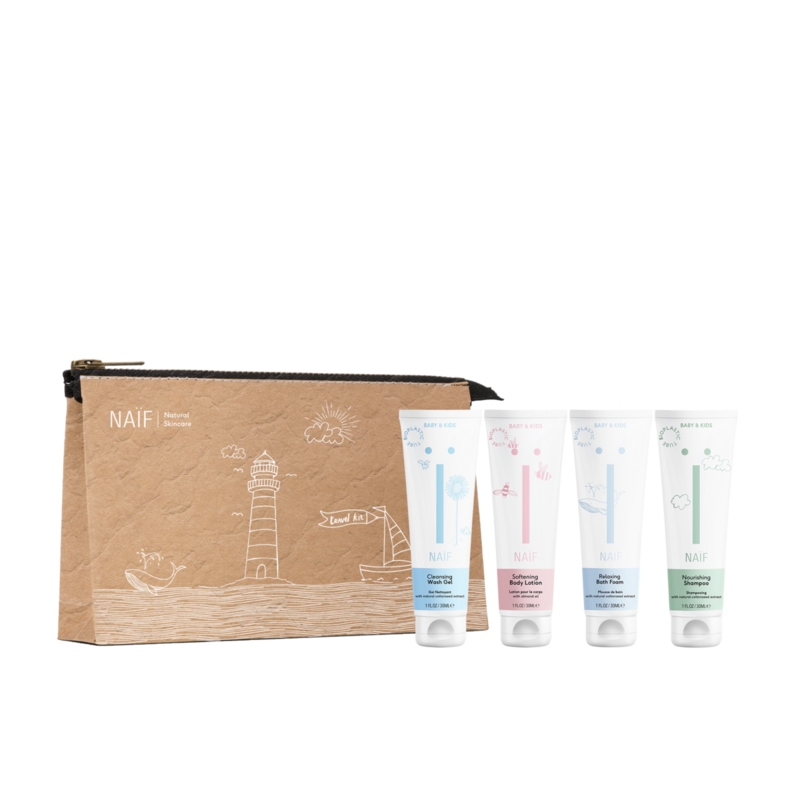 Naïf | Baby travel set with pouch - 4 natural skin care products - Baby &amp; Kids