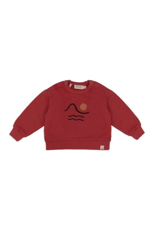 Dusq | LAST ONE in 6-12 m - Baby crew neck sweater sunset - clay red