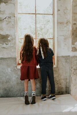 Dusq | Midi Skirt kids organic cotton muslin - Clay red (1-4 yrs)