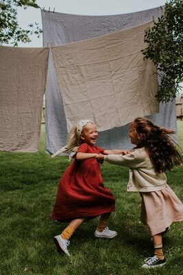 Dusq | LAST ONE in 6-12 M - Dress kids organic cotton muslin - Clay red Dusq | LAST ONE in 6-12 M - Dress kids organic cotton muslin - Clay red