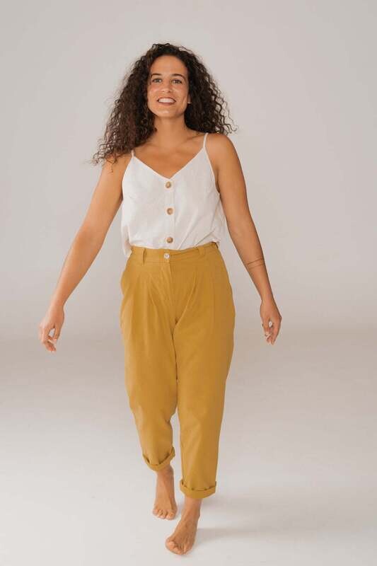 Näz | LAST ONE in XS/S - Sines organic cotton trousers - yellow Näz | LAST ONE in XS/S - Sines organic cotton trousers - yellow