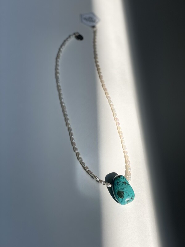 evankrumah | Freshwater Pearls and Turquoise Stone necklace evankrumah | Freshwater Pearls and Turquoise Stone necklace