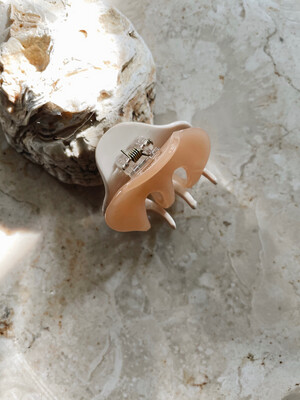 Hair clip claw small 5,8cm - Peach/nude & sand