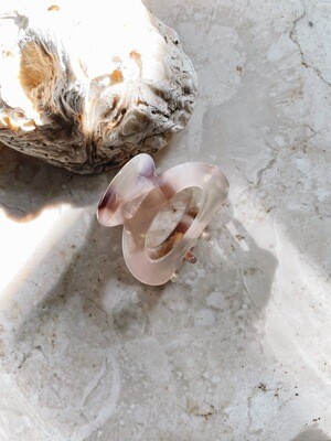 Hair clip claw 4,5cm - Soft pink lilac white and brown