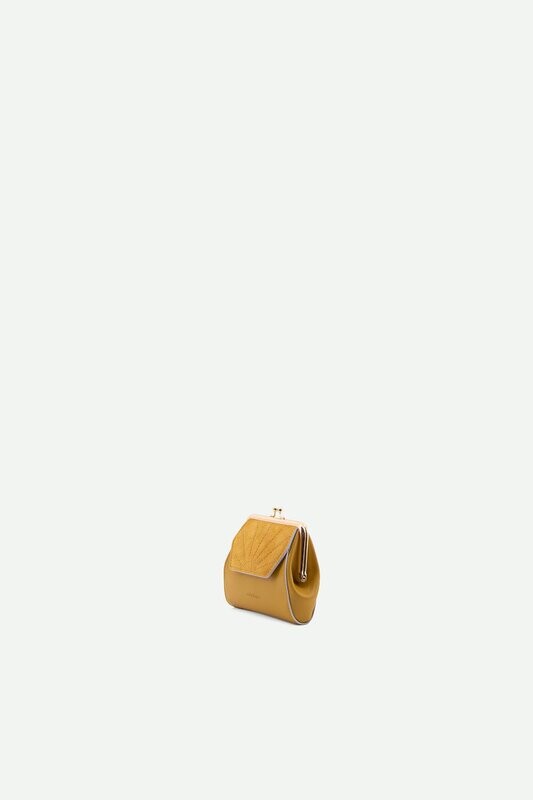 Sticky lemon | Wallet - honey gold - vegan leather and suede (only one left)