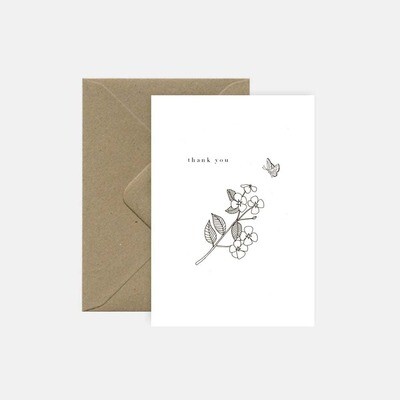 pink cloud studio | Blossom - Thank you folding card with envelope