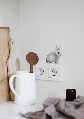 Inkylines | Wall Sticker - Rabbit (black & white)