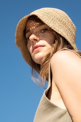 Monk & Anne | Summer hat straw - linen