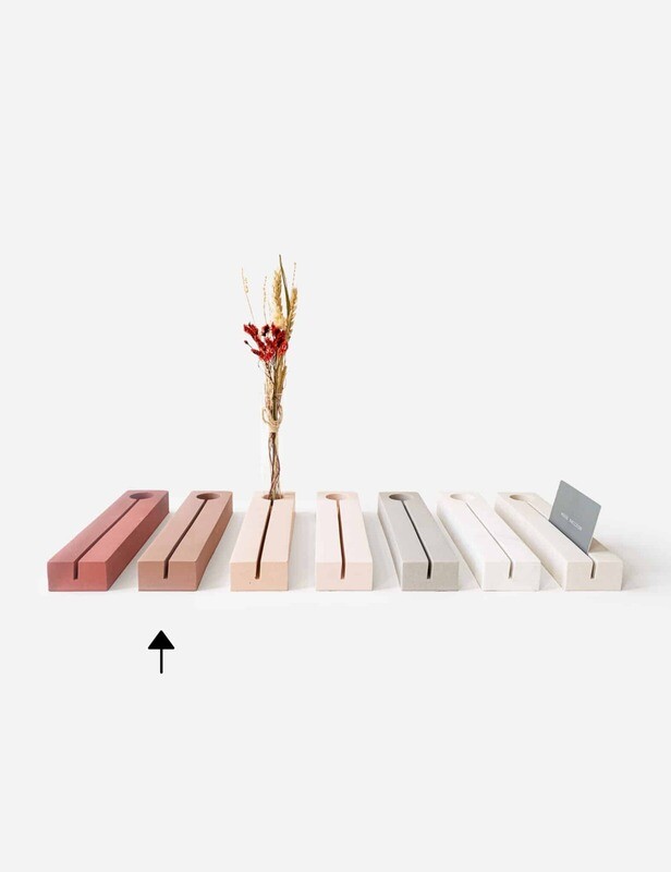 House Raccoon | Helena Vase with Card Holder - New York Pink (also available in state blue, moss green and navy blue)