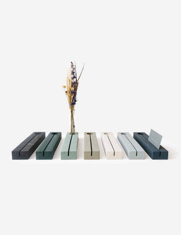 House Raccoon | Helena Vase with Card Holder - State Blue  - handmade in Belgium