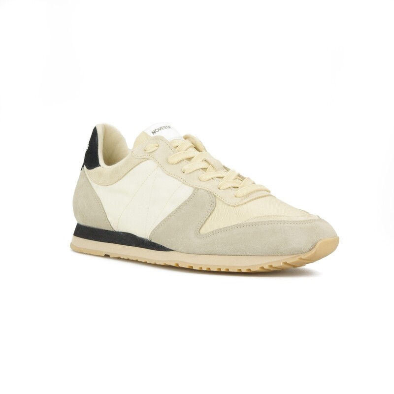 Novesta | Sneaker Marathon Trail - Beige Black - Organic cotton and rubber sole (last two in 41 &amp; 45)